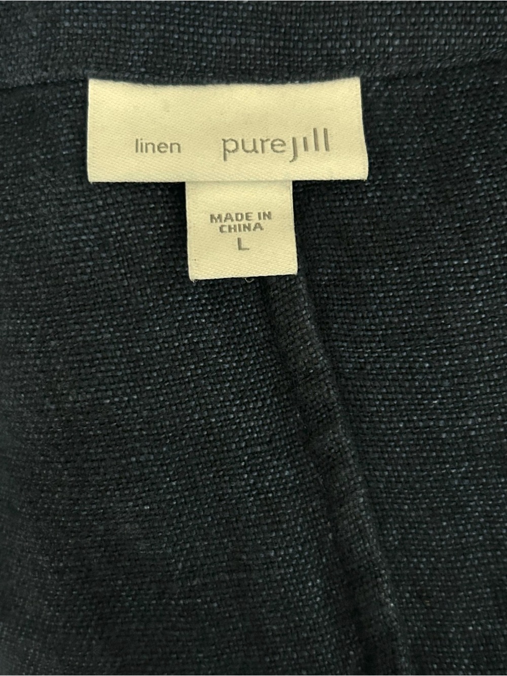 Pure J.Jill Linen Open Front Cardigan 100% Linen Blue Women's Size L Pockets - Picture 6 of 8